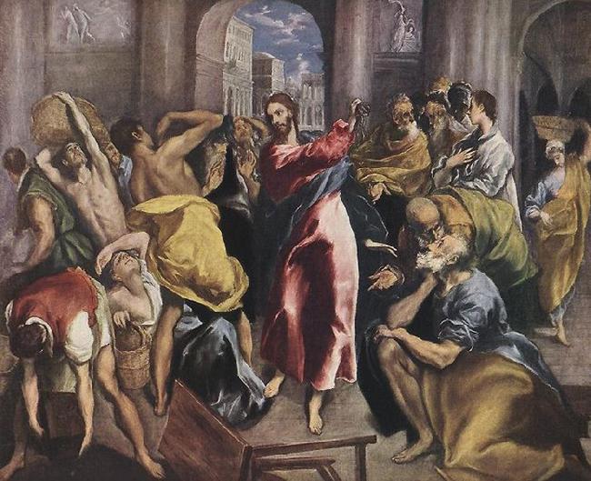 El Greco Christus treibt die Handler aus dem Tempel oil painting image